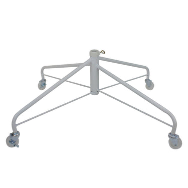 White Metal Rolling Christmas Tree Stand for 9'-12' Artificial Trees